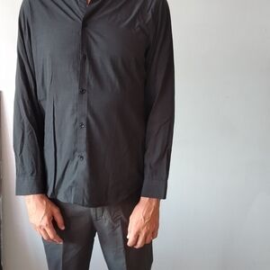 Men's Black Casual Button Down Shirt